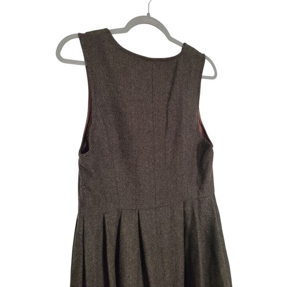 Linennaive DARK AMBER 11 ACADEMIA WOOL MIDI DRESS Size Small NWT - Picture 8 of 9